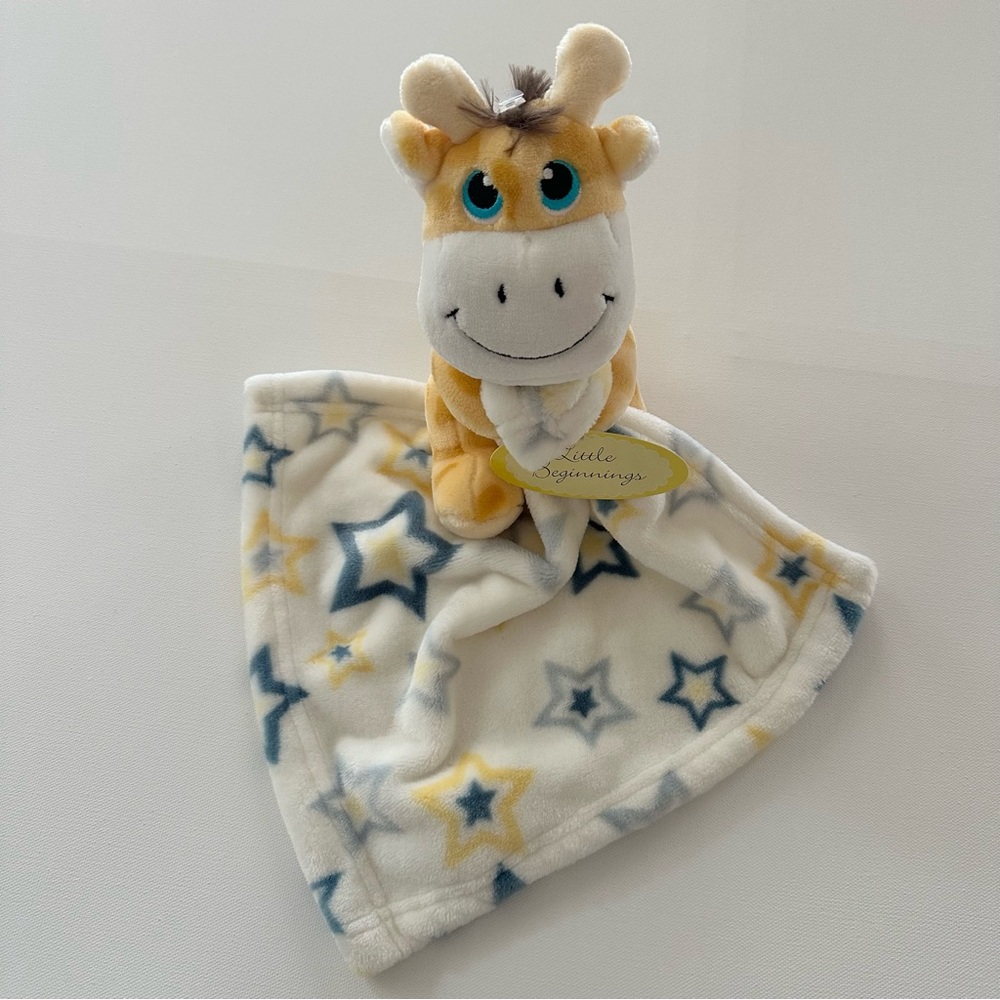Little Beginnings Baby Giraffe Plush Lovie Star Print Blanket NWT
